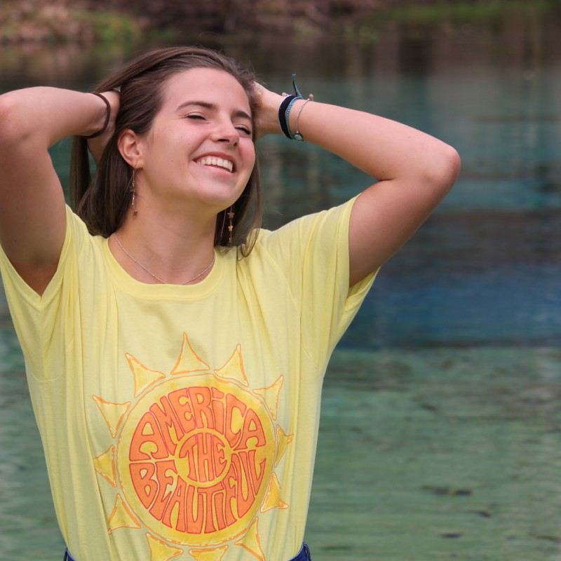 woman female awesome sun water river tee atb6270