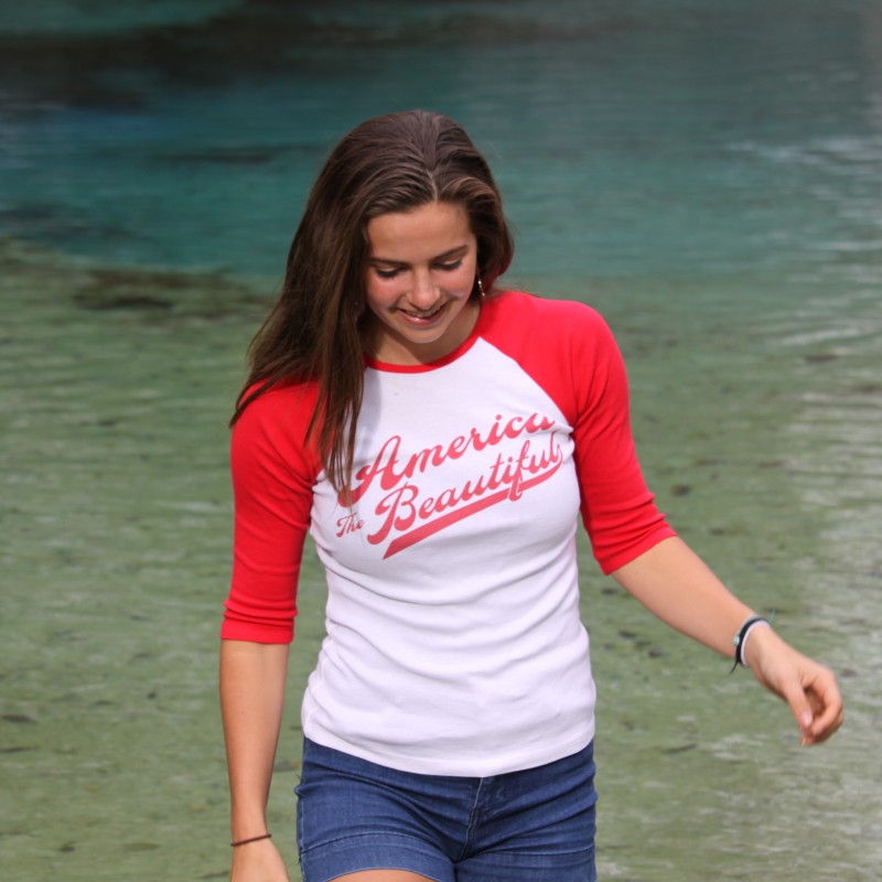 woman female raglan red atb6526