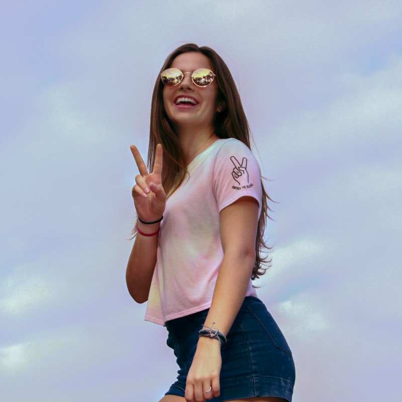 woman female tie dye peace sign atb0132a fave