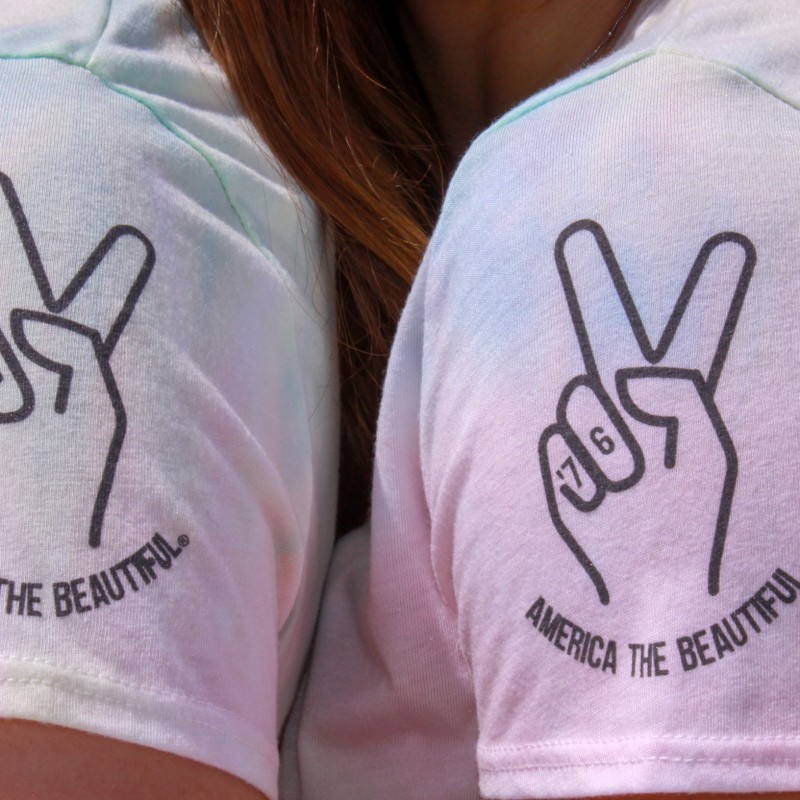 woman female tie dye peace sign atb8619